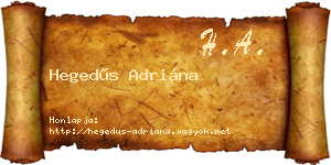 Hegedűs Adriána névjegykártya
